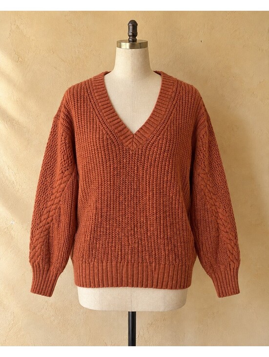 American Eagle Outfitters Sweaters - American Eagle rust V neck knit sweater size S P CH